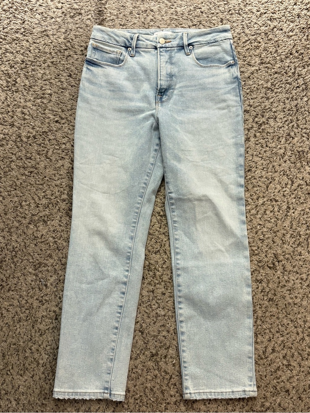 Good American Light Blue Straight Leg Jeans